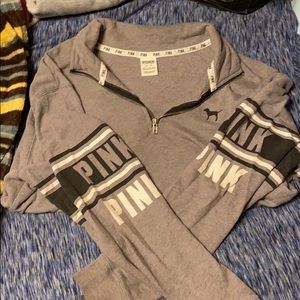 Gray half zip sweater